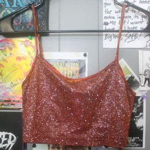 Shein X burnt orange cropped tank top